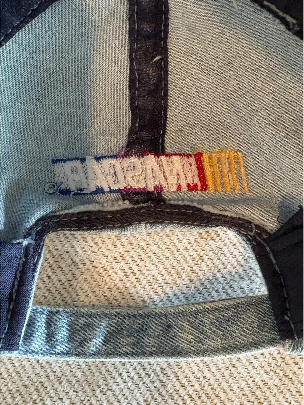 Vintage 90s Cracker Barrel 500 NASCAR Hat Washed Denim Suede Brim Strapback VTG